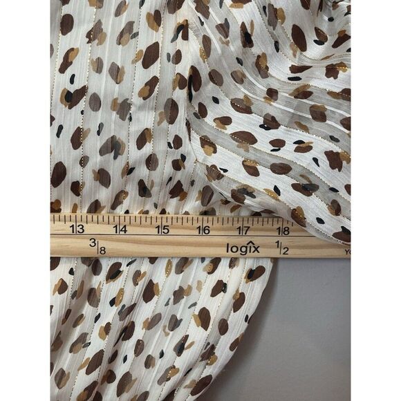 Peach Love California Dot Mini Dress Women’s Size Medium Cream Brown Metallic - Picture 4 of 7